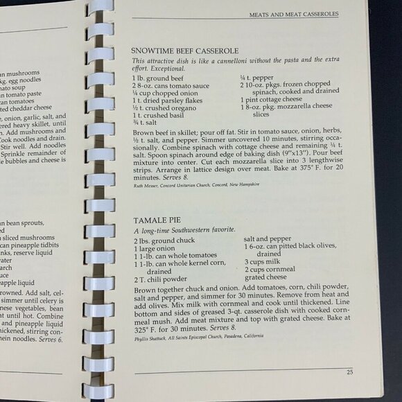 Yankee Church Supper Cookbook 1985 Spiral-Bound Recipes for Family & Crowd Meals - Picture 6 of 10